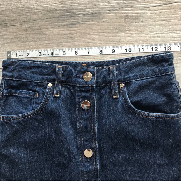 GOLDSIGN Easton Button Front A-Line Denim Midi Skirt - Picture 11 of 14